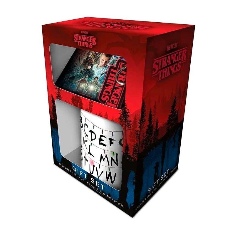 Pack regalo taza + llavero + posavasos Stranger Things