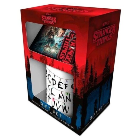 Pack regalo taza + llavero + posavasos Stranger Things