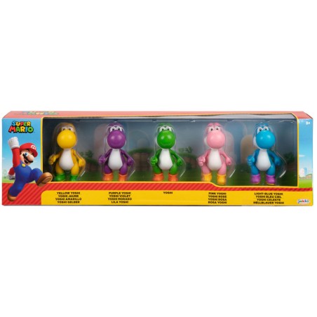 Blister 5 figuras Yoshi Super Mario Bros 6,5cm