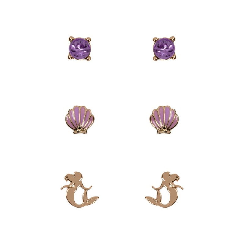 Set 3 Pares de pendientes La Sirenita Disney
