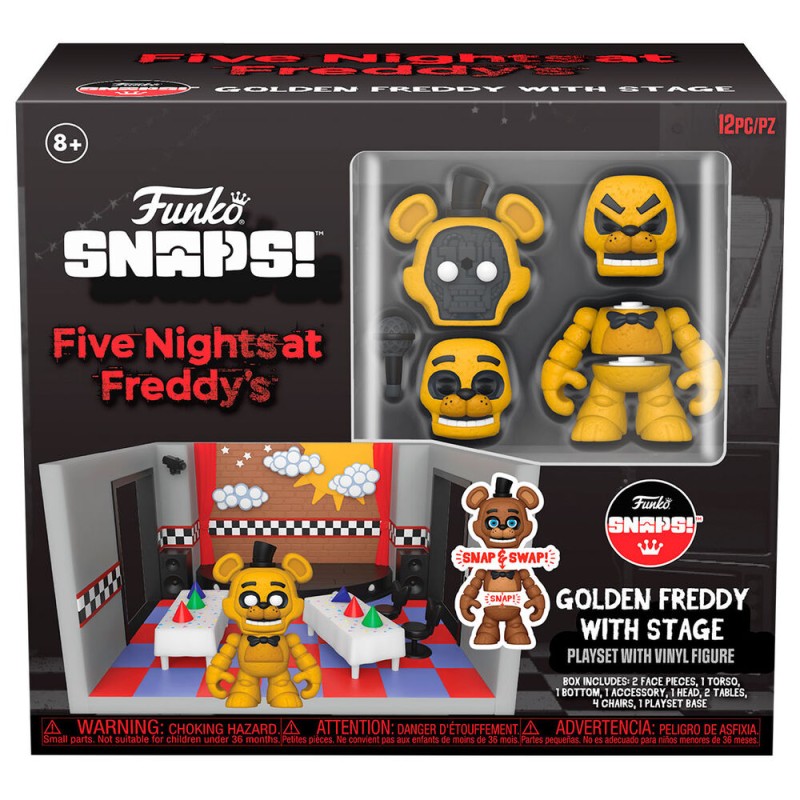 Figura playset Snaps! Five Nights at Freddys Golden Freddy with Stage