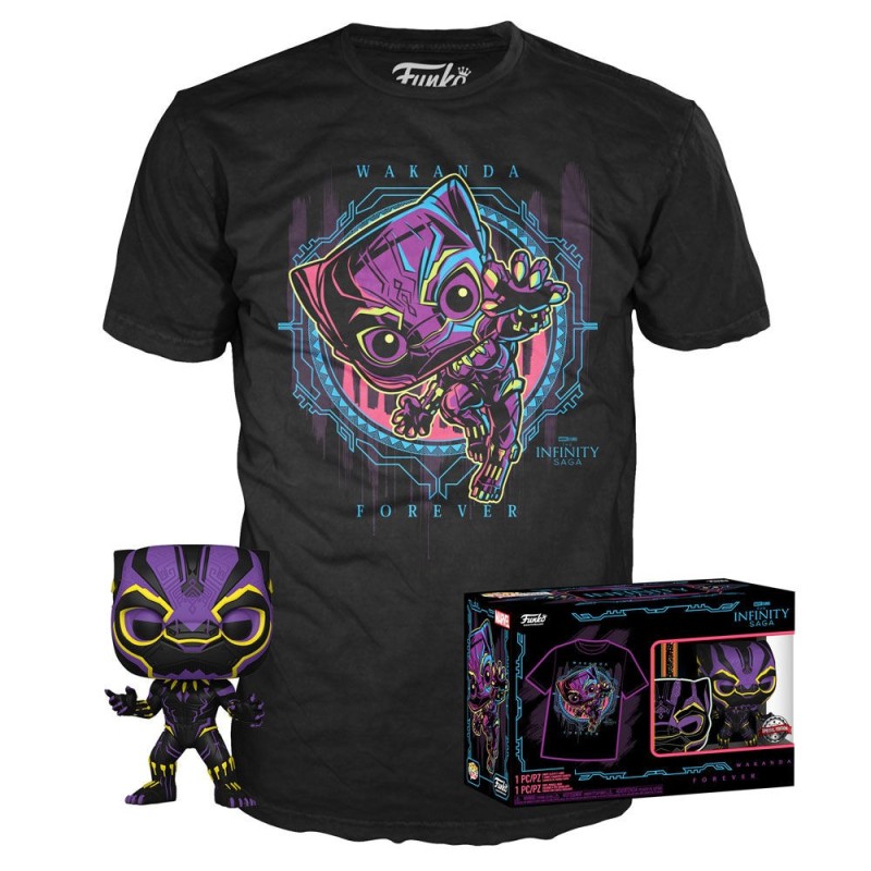 Set figura POP & Tee Marvel Wakanda Forever Black Panther Exclusive