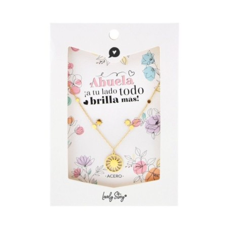Set Bisuteria pendientes + colgante Sol - Abuela a Tu Lado Todo Brilla