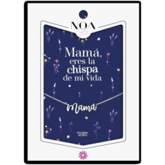 Pulsera Mama acero plateado - Mama Eres La Chispa de Mi Vida