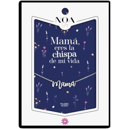 Pulsera Mama acero plateado - Mama Eres La Chispa de Mi Vida