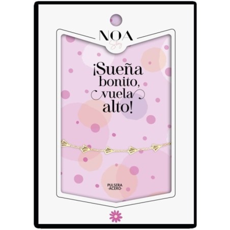 Pulsera Aviones Papel acero dorado - Sueña Bonito