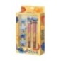 Blister Boligrafo + Lapiz + 4 gomas Stitch Disney
