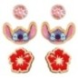 Set 3 Pares de pendientes Stitch Disney