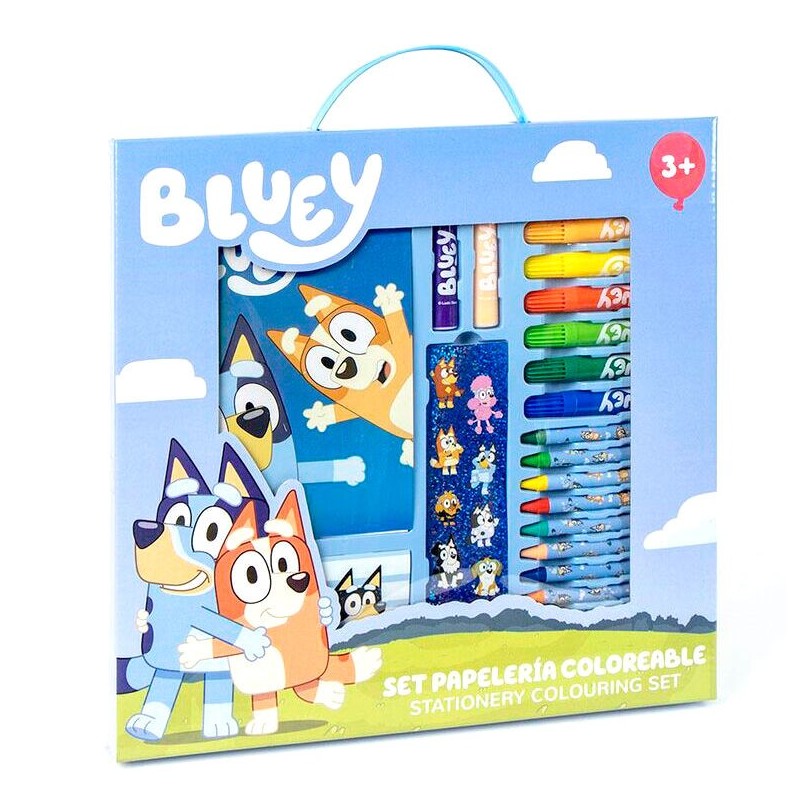 Set papeleria coloreable Bluey