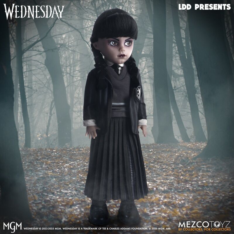 Muñeca Miercoles Uniforme Wednesday Living Dolls 25.5cm