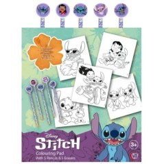 Libro Colorear + Lapices Stitch Disney