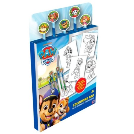 Libro Colorear + Lapices Patrulla Canina Paw Patrol