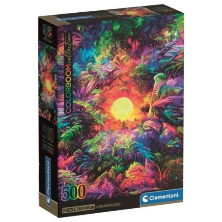 Puzzle Psychedelic Jungle Sunrise Color Boom 500pzs