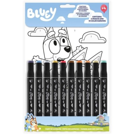 Pinta con numeros Bluey