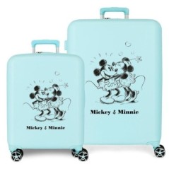 Set 2 Maletas trolley ABS Kisses Mickey & Minnie Disney