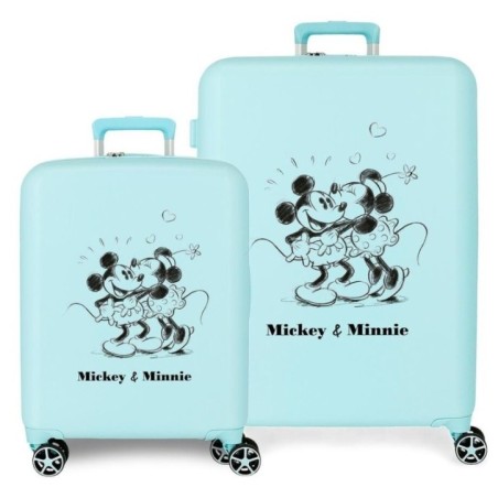 Set 2 Maletas trolley ABS Kisses Mickey & Minnie Disney