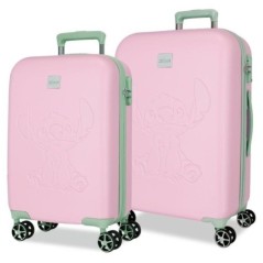 Set 2 Maletas trolley ABS Malva Stitch Disney
