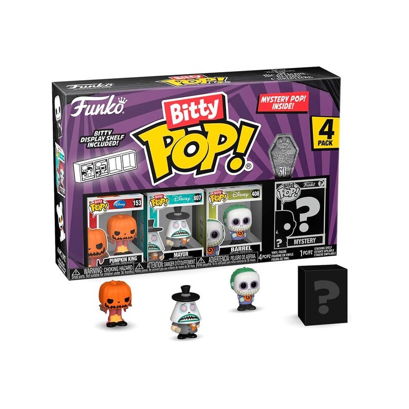 Blister 4 figuras Bitty POP Disney Pesadilla Antes de Navidad Pumpkin King