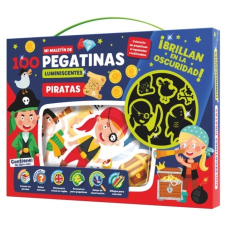 Maletin 100 pegatinas luminiscentes Piratas