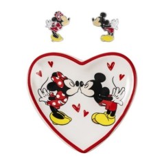 Pendientes + plato bisuteria Mickey & Minnie Disney