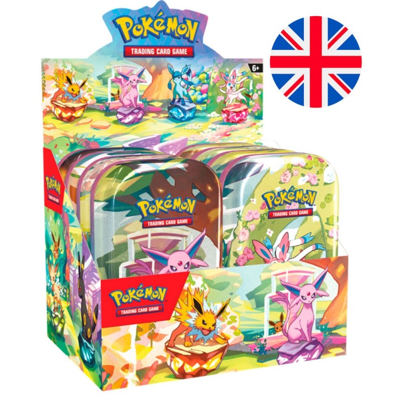 Mini lata juego cartas Evoluciones Prismaticas Pokemon surtido ingles