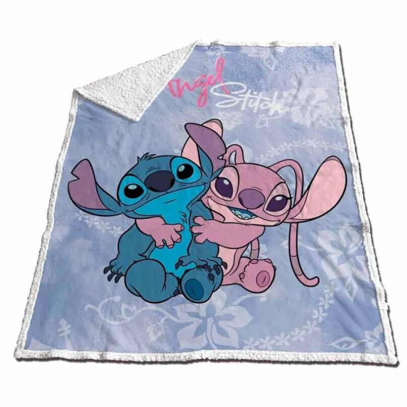 Manta coralina sherpa Angel & Stitch Disney 130x170cm