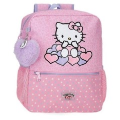 Mochila Hearts & Dots Hello Kitty 33cm adaptable