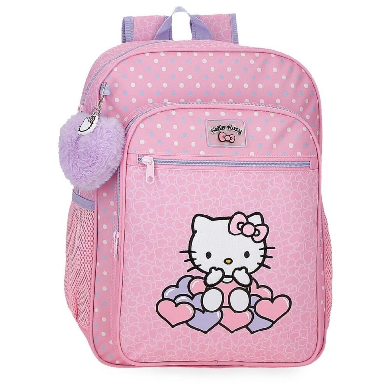 Mochila Hearts & Dots Hello Kitty 38cm adaptable