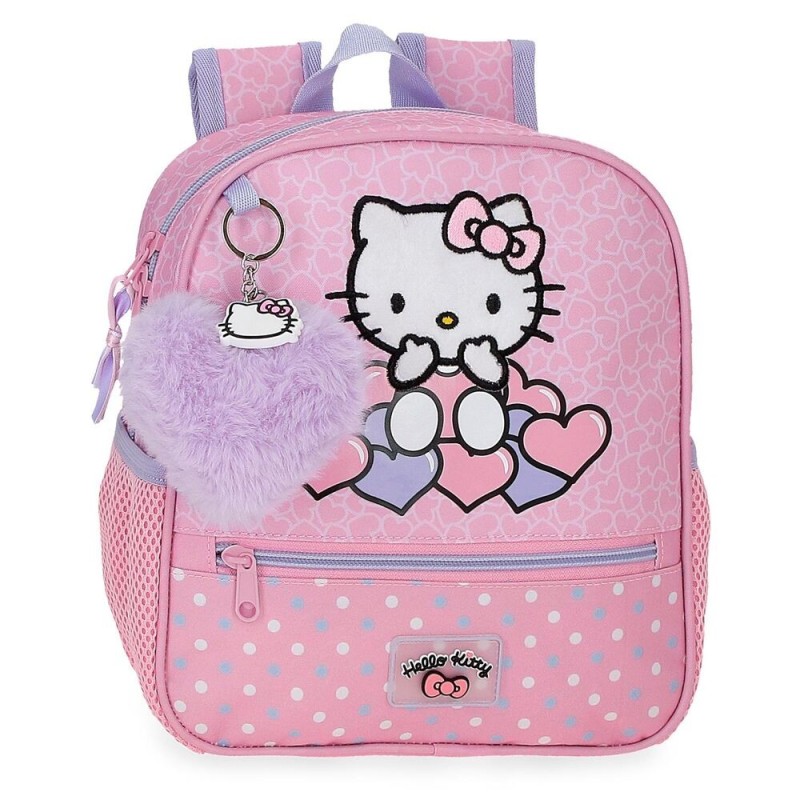 Mochila Hearts & Dots Hello Kitty 25cm adaptable