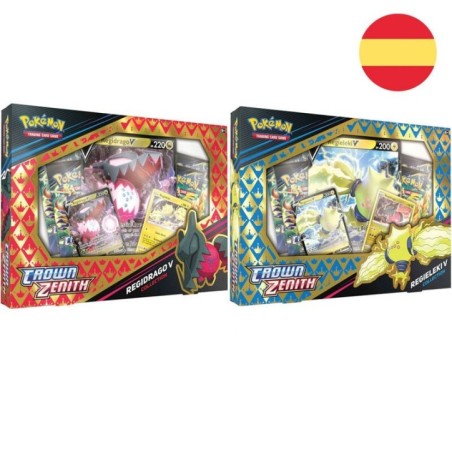 Blister Juego Cartas Coleccionables Regidrago V & Regieleki V Crown Zenith Pokemon surtido