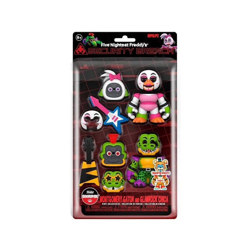 Blister 2 figuras Snaps! Five Night at Freddys Montgomery Gator and Glamrock Chica