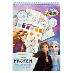 Libro dibujo + acuarelas y pincel Frozen Disney