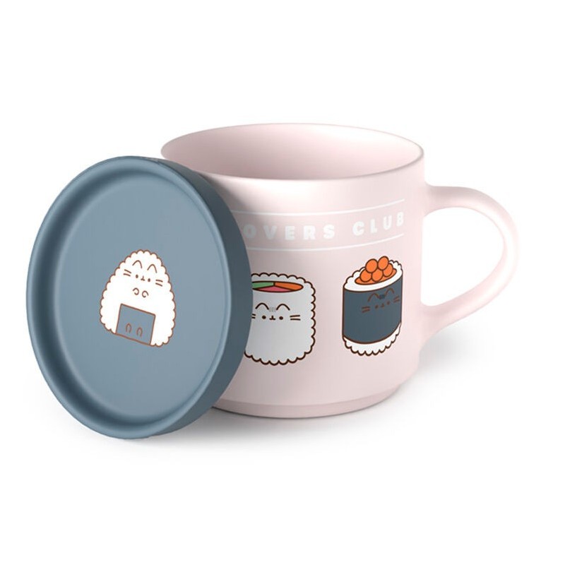 Juego de taza y posavasos el gato amante del sushi Pusheen