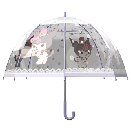 Paraguas burbuja manual Kuromi Hello Kitty 48cm