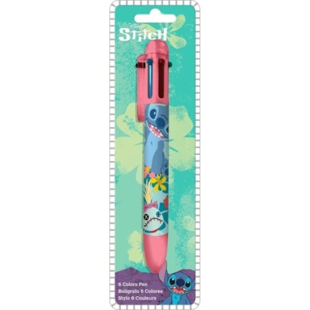 Boligrafo 6 colores Stitch Disney
