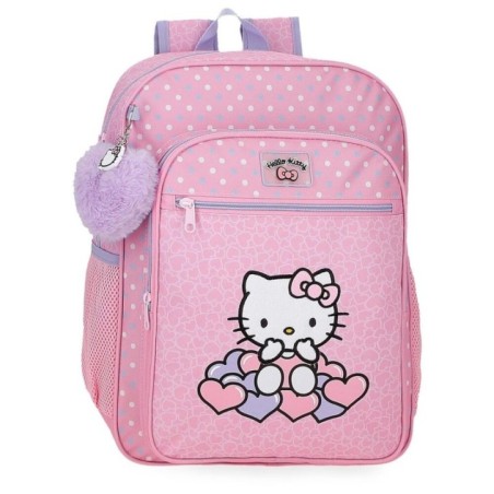 Mochila Hearts & Dots Hello Kitty 38cm adaptable