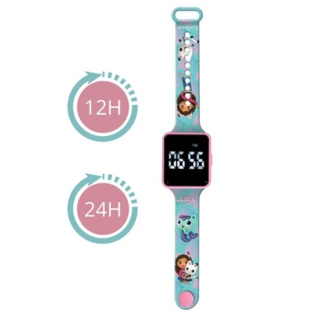 Reloj Digital LED La Casa de Muñecas de Gabby