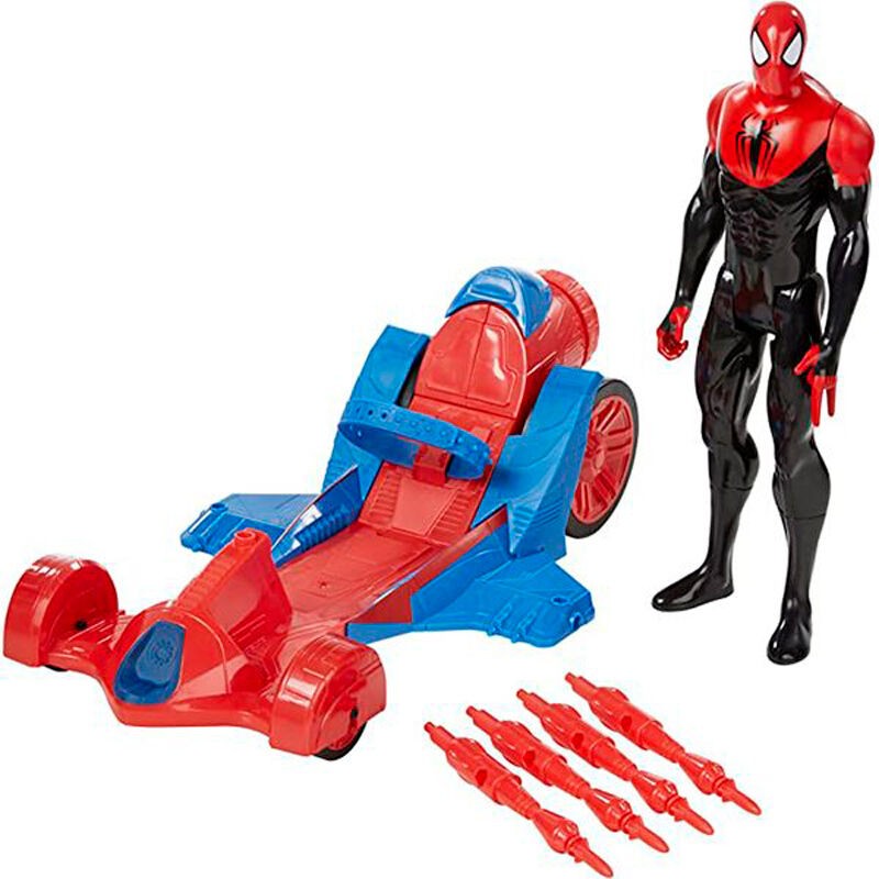 Figura Spiderman + vehiculo Titan Hero Series Marvel