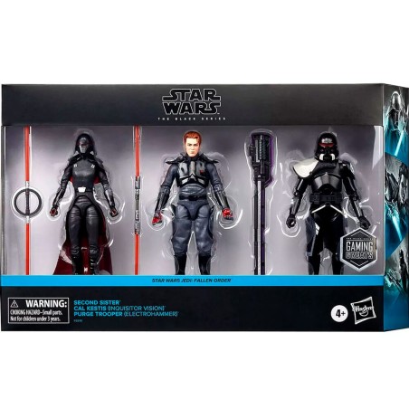 Blister 3 figuras Second Sister Cal Kestis Purge Trooper Fallem Order Star Wars Jedi 15cm