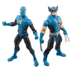 Blister 2 figuras Wolverine Spiderman Los 4 Fantasticos Marvel