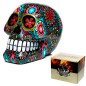 Figura Calavera Decorativa Mexicana Dia de los Muertos Floral 14cm