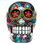 Figura Calavera Decorativa Mexicana Dia de los Muertos Floral 14cm