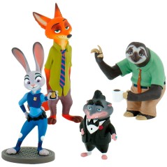 Blister 4 figuras Zootropolis Disney