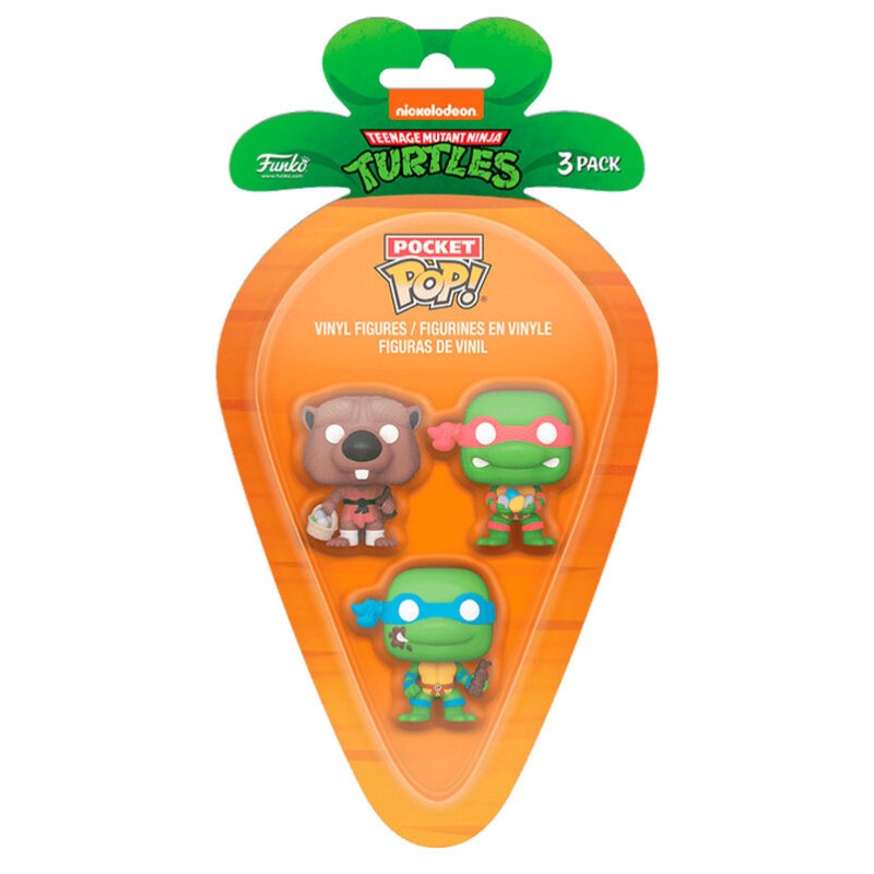 Blister 3 figuras Carrot Pocket POP Tortugas Ninja Splinter Leonardo Raphael