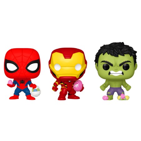 Blister 3 figuras Carrot Pocket POP Marvel Spiderman Hulk Iron Man