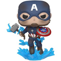 Figura POP Marvel Avengers Endgame Captain America with Broken Shield & Mjolnir