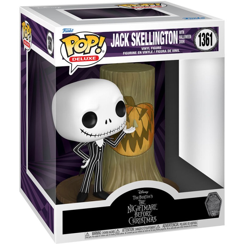 Figura POP Disney Deluxe Pesadilla Antes de Navidad 30th Anniversary Jack Skellington With Halloween Door