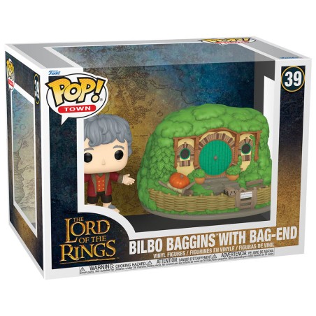 Figura POP Town El Señor de los Anillos Bilbo Baggins with Bag-End
