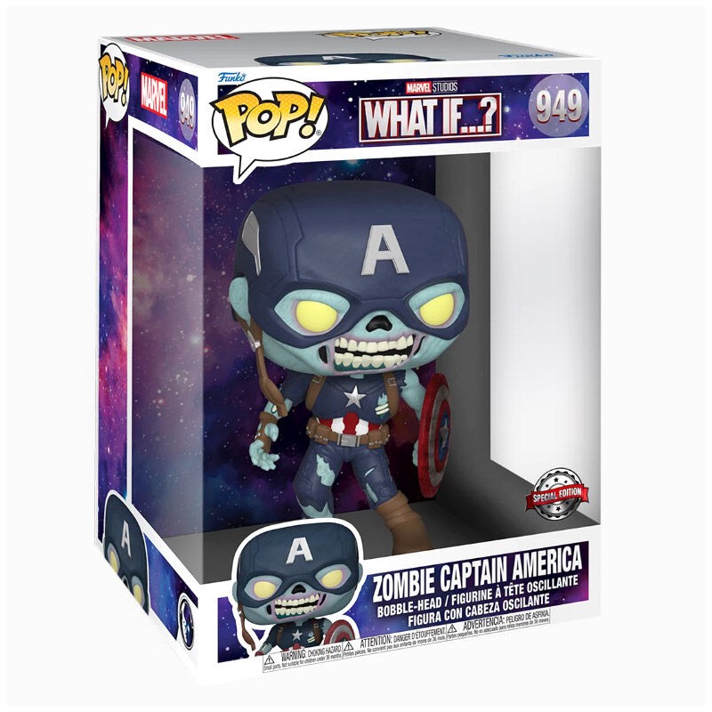 Figura POP Marvel What If Zombie Captain America Exclusive 25cm
