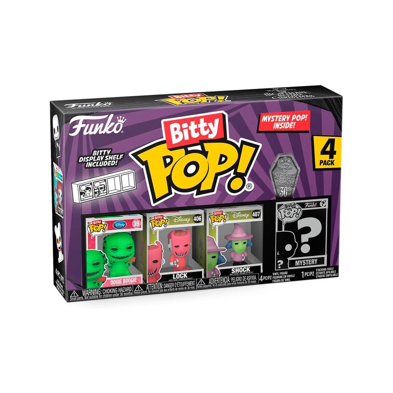 Blister 4 figuras Bitty POP Disney Pesadilla Antes de Navidad Oogie Boogie